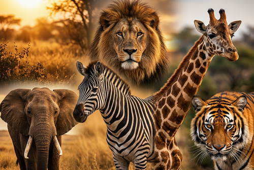 African Wildlife Collage