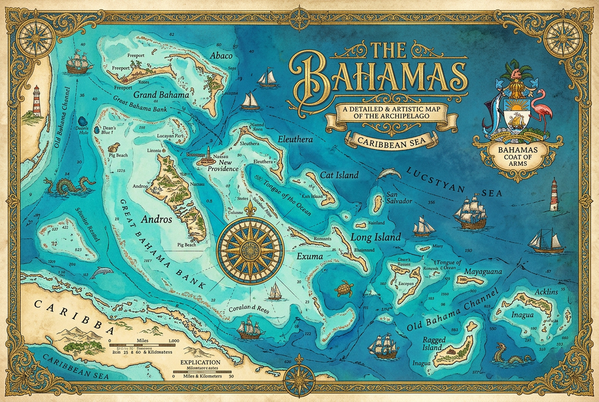 Map of the Bahamas